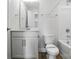 Bathroom features a single vanity, toilet and shower/tub combo at 2024 Embassy Ct # 49, Charlotte, NC 28213