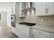 Modern kitchen with sleek countertops, stainless steel appliances, and subway tile backsplash at 2024 Embassy Ct # 49, Charlotte, NC 28213