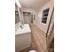 Clean bathroom with tiled floors and a walk-in shower at 6200 George Hildebran School Rd, Hickory, NC 28602