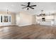 Open living room with kitchen access and an island at 9181 Cherokee Dr, Hickory, NC 28601