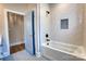 New bathroom with a sleek bathtub and modern tile surround at 1037 Oakmont Dr, Rock Hill, SC 29732