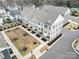 Aerial view of townhome exteriors and landscaping at 2013 Federation Ct, Charlotte, NC 28205