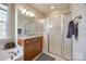 Bathroom with shower and granite countertop at 2420 Valelake Rd, York, SC 29745