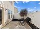 Private patio with small table and chairs at 2430 Kensington Station Pkwy, Charlotte, NC 28210