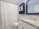 Clean bathroom with granite countertop and updated fixtures at 3624 Trent St, Charlotte, NC 28209