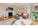 Living room with fireplace and leather furniture at 3624 Trent St, Charlotte, NC 28209