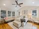 Main bedroom with sitting area and hardwood floors at 3624 Trent St, Charlotte, NC 28209