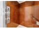 Modern elevator with wood paneling and stainless steel controls offers convenience throughout this beautiful home at 4165 54Th Ne Ave, Hickory, NC 28601