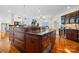 Kitchen island with granite countertops and ample storage in an open-concept area at 4165 54Th Ne Ave, Hickory, NC 28601