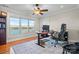 Home office with lake view, built-in desk, and ample shelving at 4165 54Th Ne Ave, Hickory, NC 28601