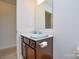 Clean bathroom with vanity and mirror at 4418 Huntley Glen Dr, Pineville, NC 28134