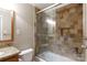 Bathroom with shower/tub and stone tile at 4750 Pennington Meadows Cir, Rock Hill, SC 29732