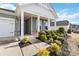 Gray house with white columns, landscaping, and walkway at 8715 Pennegrove Cir, Charlotte, NC 28214