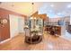 Elegant dining room with hardwood floors and a chandelier at , Charlotte, NC 28269