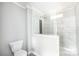 Modern bathroom with a large walk-in shower and a toilet at 116 River Ridge Ln, Hickory, NC 28601