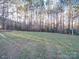 Spacious backyard with a grassy area, surrounded by tall trees at 121 Sierra Woods Dr, Troutman, NC 28166