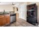 Kitchen with granite countertops, stainless steel appliances, and breakfast bar at 13502 Tartarian Ct, Charlotte, NC 28215