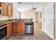 Kitchen boasts granite countertops and stainless steel appliances at 13502 Tartarian Ct, Charlotte, NC 28215