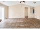 Spacious living room with tile floors and high ceilings at 13502 Tartarian Ct, Charlotte, NC 28215