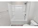 Clean bathroom with a tub and shower combo at 153 Crownpiece St, Troutman, NC 28166