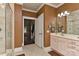 Bathroom with double vanity and a view of the bedroom at 373 Battery Cir, Clover, SC 29710