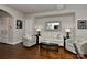 Cozy living room with built-in seating and hardwood floors at 373 Battery Cir, Clover, SC 29710