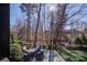 Private backyard with fire pit and wooded views at 4010 Soleado Dr, Matthews, NC 28104