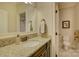 Bathroom with granite vanity and toilet at 4010 Soleado Dr, Matthews, NC 28104