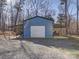 Detached workshop with covered parking and large roll-up door at 44743 Fish Camp Rd, New London, NC 28127