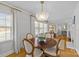 Well-lit dining area with a round table, chairs, and a stylish chandelier at 4526 Wedgewood Dr, Charlotte, NC 28210