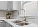 Modern kitchen sink with a sleek, gooseneck faucet at 4827 Eaves Ln, Charlotte, NC 28215