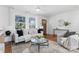 Bright living room featuring hardwood floors, neutral tones, and modern decor at 5113 Grice Ct, Charlotte, NC 28210