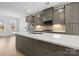 Modern kitchen with gray cabinets, quartz countertops, and stainless steel appliances at 539 W Tremont Ave, Charlotte, NC 28203