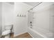 Bathroom featuring a shower/tub combo and wood flooring at 611 Cahill Ln, Fort Mill, SC 29715