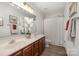 Double vanity bathroom with shower and toilet at 8146 Rudolph Rd, Charlotte, NC 28216