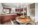 Kitchen and dining area view with stairs leading upstairs at 8146 Rudolph Rd, Charlotte, NC 28216