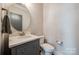 Stylish powder room with a single vanity and toilet at 12014 Grey Partridge Dr, Charlotte, NC 28278