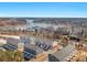 Aerial view of townhomes near lake with water access at 4339 Reed Creek Dr, Sherrills Ford, NC 28673