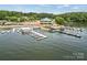 Aerial view of a marina with boats and docks at 4343 Reed Creek Dr, Sherrills Ford, NC 28673