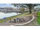 Fire pit with seating overlooking the lake at 4455 Reed Creek Dr # 301, Sherrills Ford, NC 28673