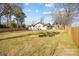 Spacious backyard featuring a newly installed wooden fence surrounding the entire yard at 6211 Rock Island Rd, Charlotte, NC 28278