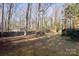 Large backyard with trees and wooden fence at 6619 Wagon Oak Rd, Charlotte, NC 28212