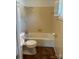 Bathroom with beige tile and shower/tub combo at 904 Mascot Dr, Albemarle, NC 28001