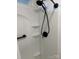 Clean shower with shelving and updated fixtures at 904 Mascot Dr, Albemarle, NC 28001