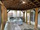 This wooden gazebo has a covered seating area and plenty of natural light at 9624 Langston Mill Rd, Charlotte, NC 28216