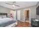 Main bedroom with private bathroom access and ceiling fan at 101 Ingonish Dr, Gastonia, NC 28056