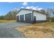 Two-car detached garage with white and black exterior at 1026 Walker Branch Rd, Lincolnton, NC 28092