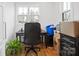 Home office with built-in desk and hardwood floors at 1026 Walker Branch Rd, Lincolnton, NC 28092