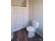 Simple bathroom with shower and hardwood floors at 34466 Lisa Dr, Albemarle, NC 28001