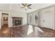 Living room features a fireplace and hardwood floors at 34466 Lisa Dr, Albemarle, NC 28001